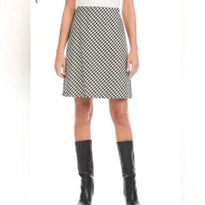 Karen Kane Bias Cut Black White Check Pull On‎ Skirt Size Large
